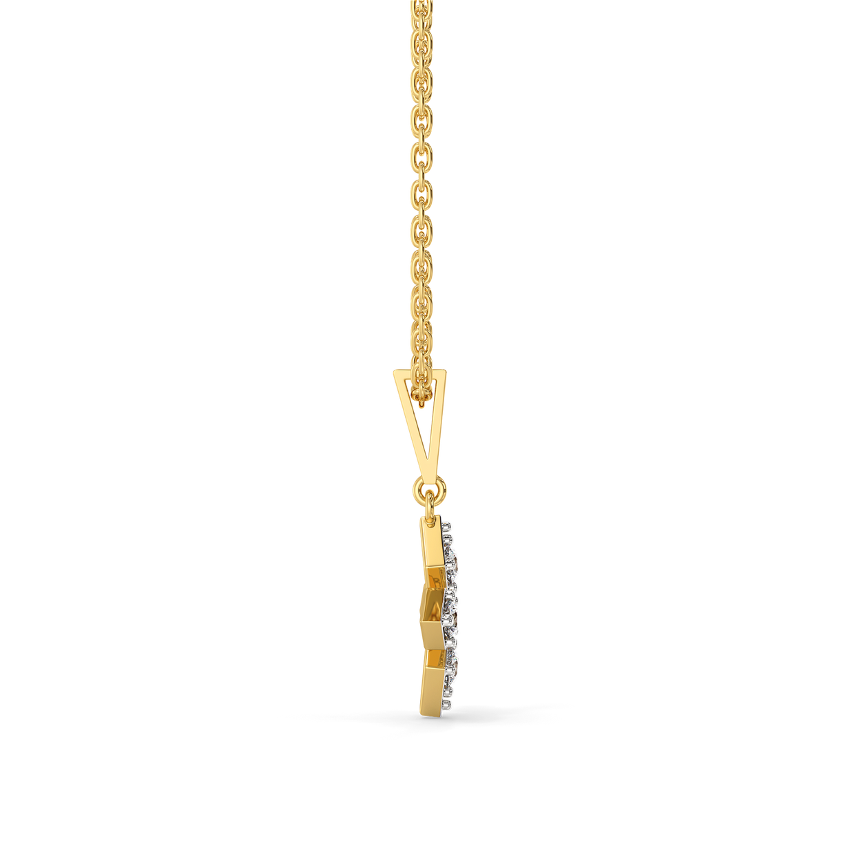 Tri-Shine - Pure Gold Lab Diamond Pendant