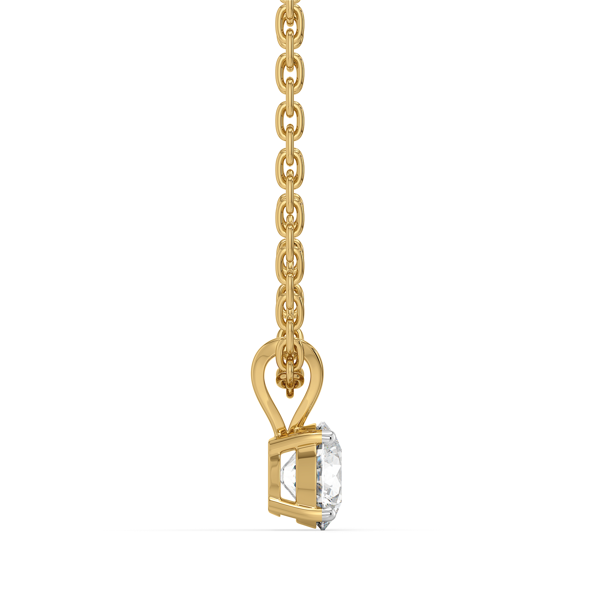 Tender Glow Solitaire - Pure Gold Lab Diamond Pendant