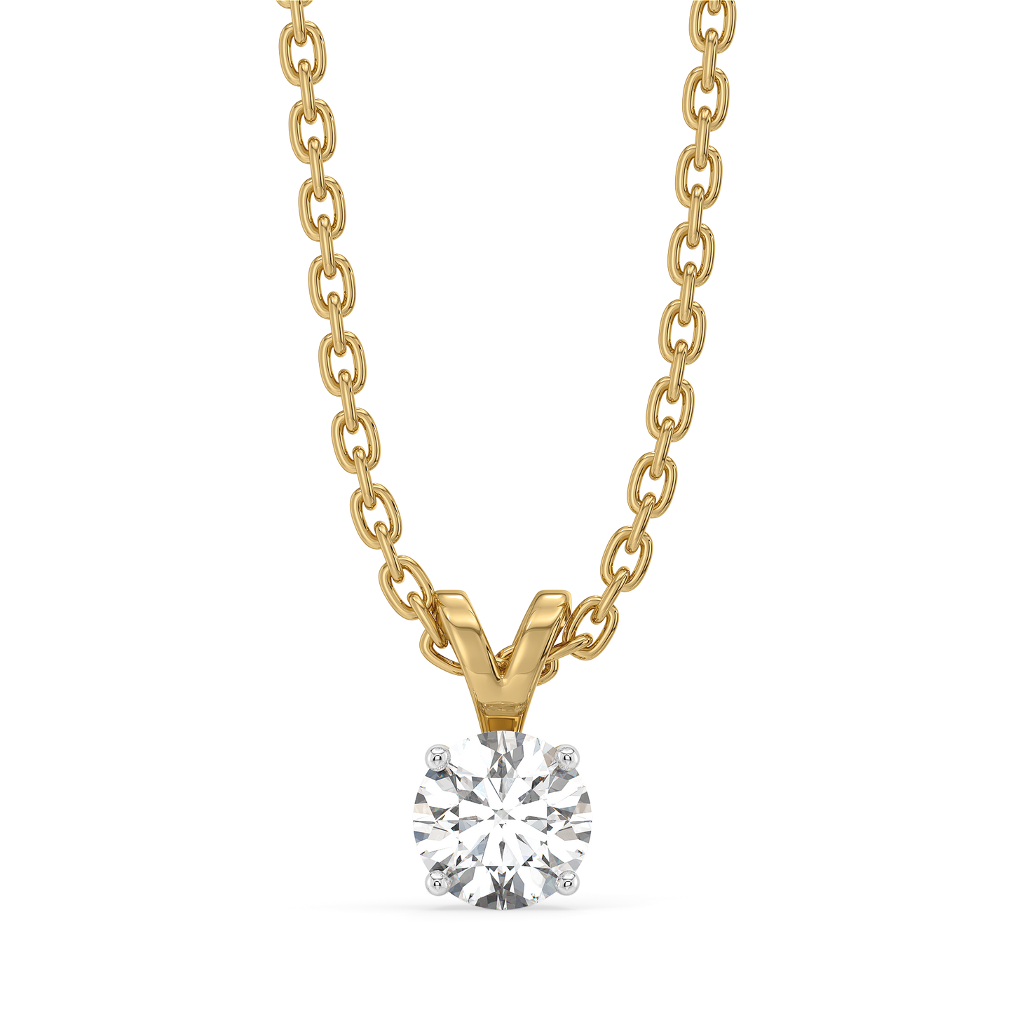 Tender Glow Solitaire - Pure Gold Lab Diamond Pendant