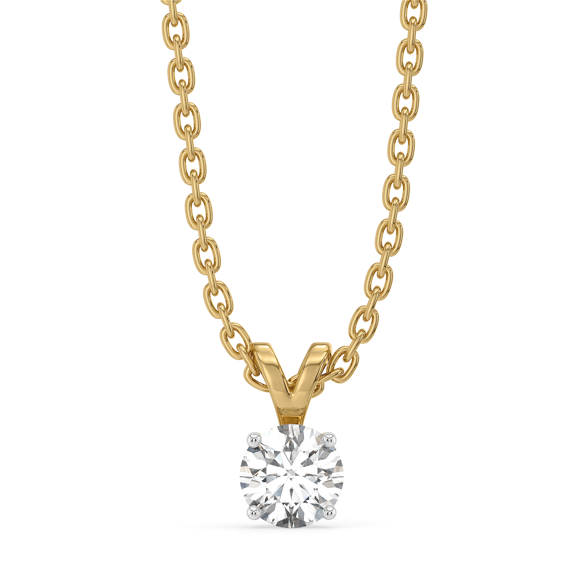 Tender Glow Solitaire - Pure Gold Lab Diamond Pendant