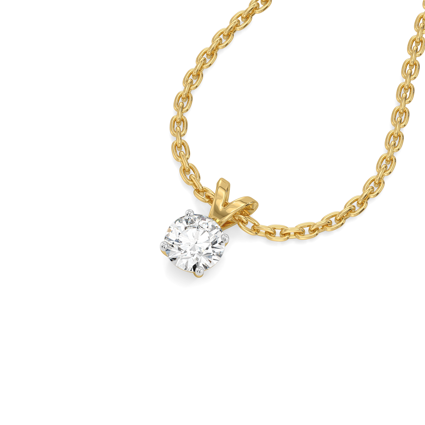 Tender Glow Solitaire - Pure Gold Lab Diamond Pendant
