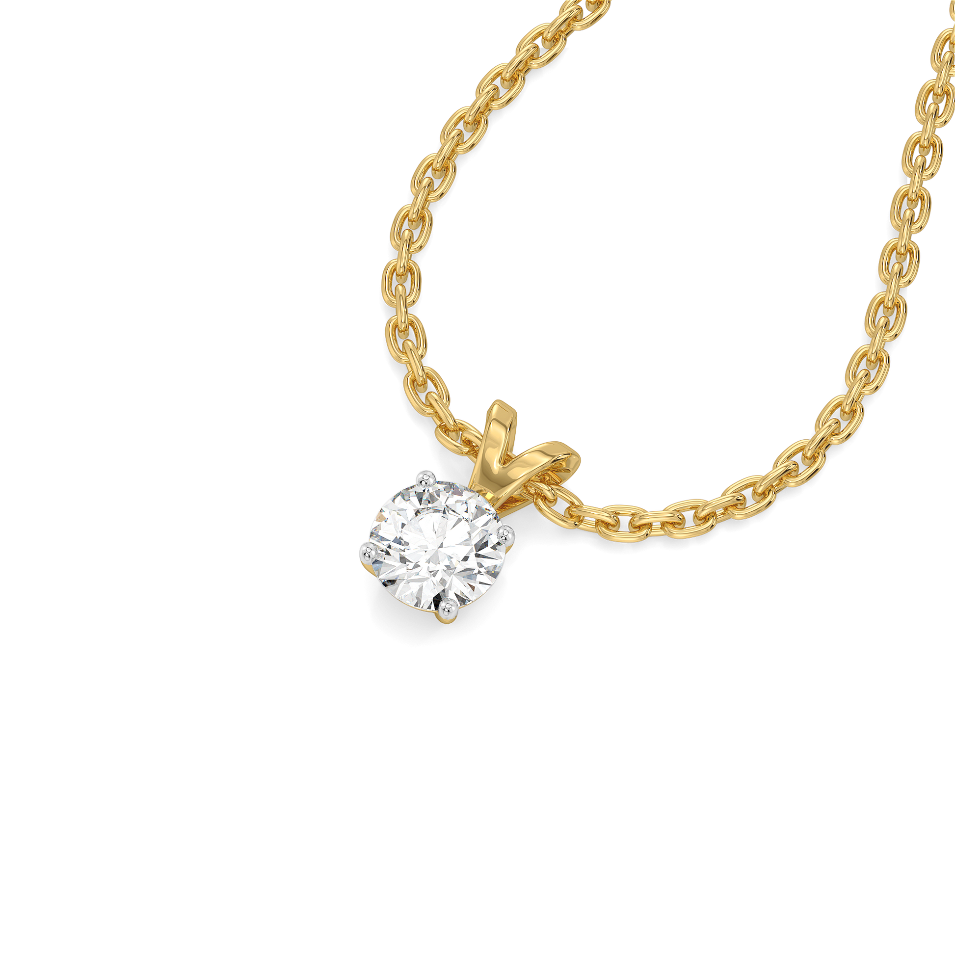 Tender Glow Solitaire - Pure Gold Lab Diamond Pendant