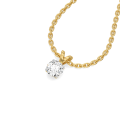 Soft Ray Solitaire - Pure Gold Lab Diamond Pendant