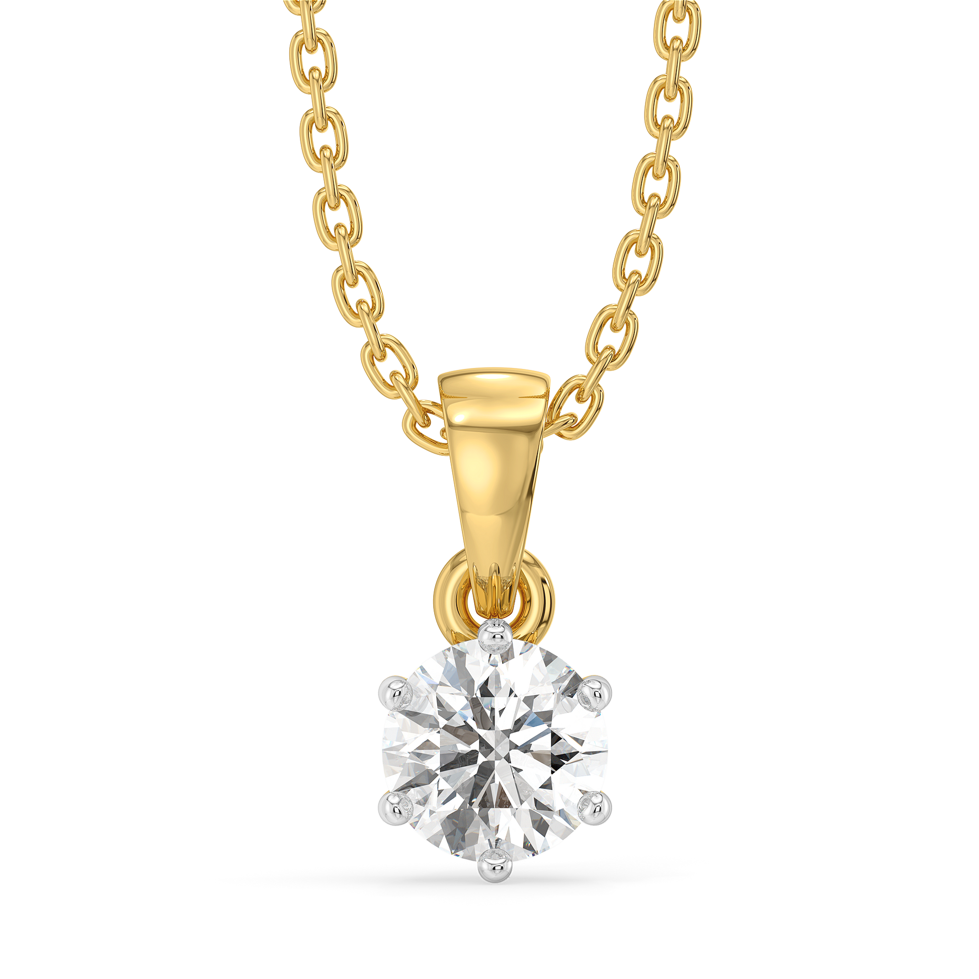 Tender Glow Solitaire - Pure Gold Lab Diamond Pendant
