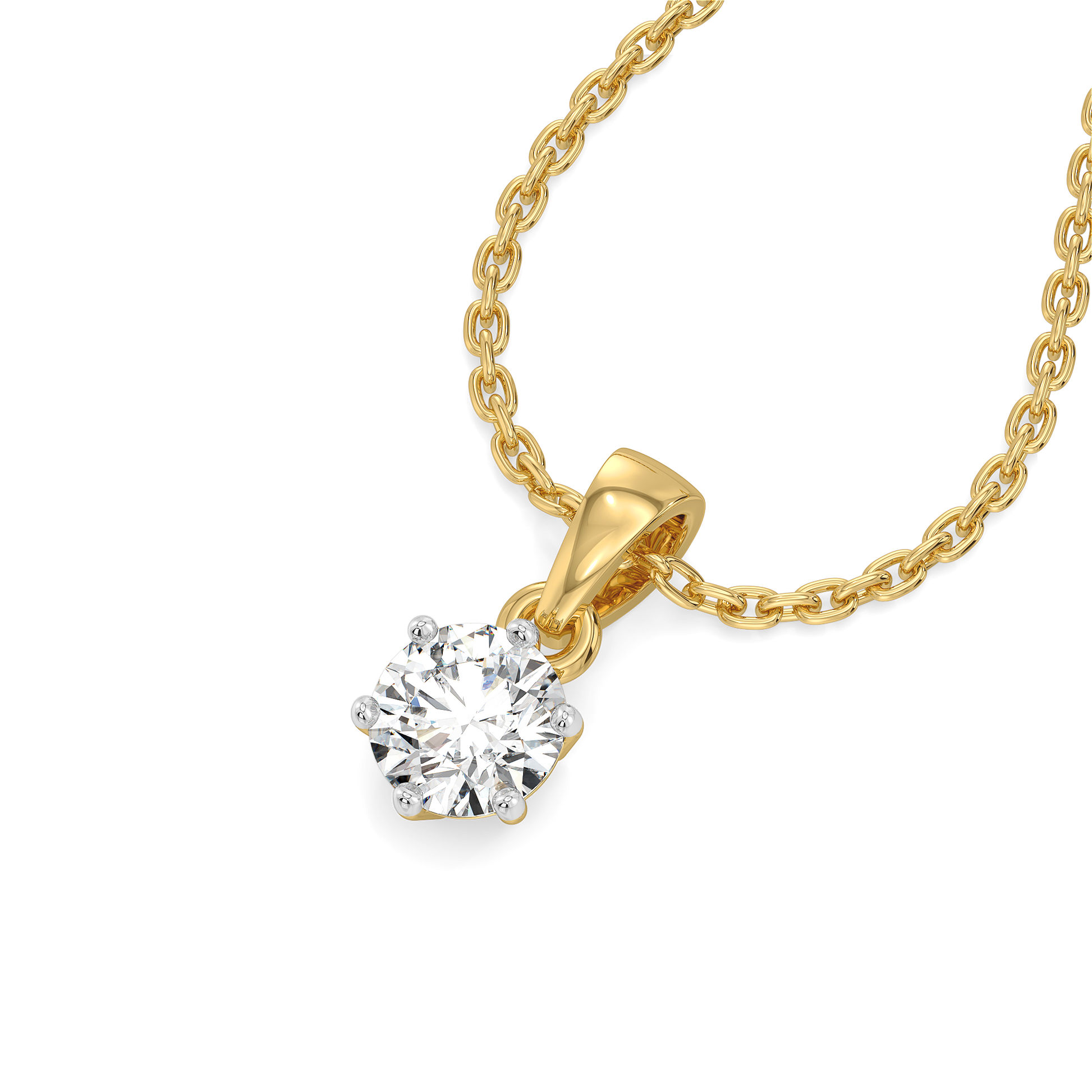 Tender Glow Solitaire - Pure Gold Lab Diamond Pendant