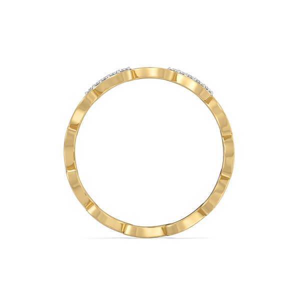 Buy Wave Curve Pure 14k Gold Lab Grown Diamond Band Ring Online in India - Lukson