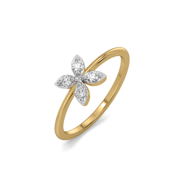 Lukson Daffodil Flora Pure Gold Lab Grown Diamond Fashion Ring
