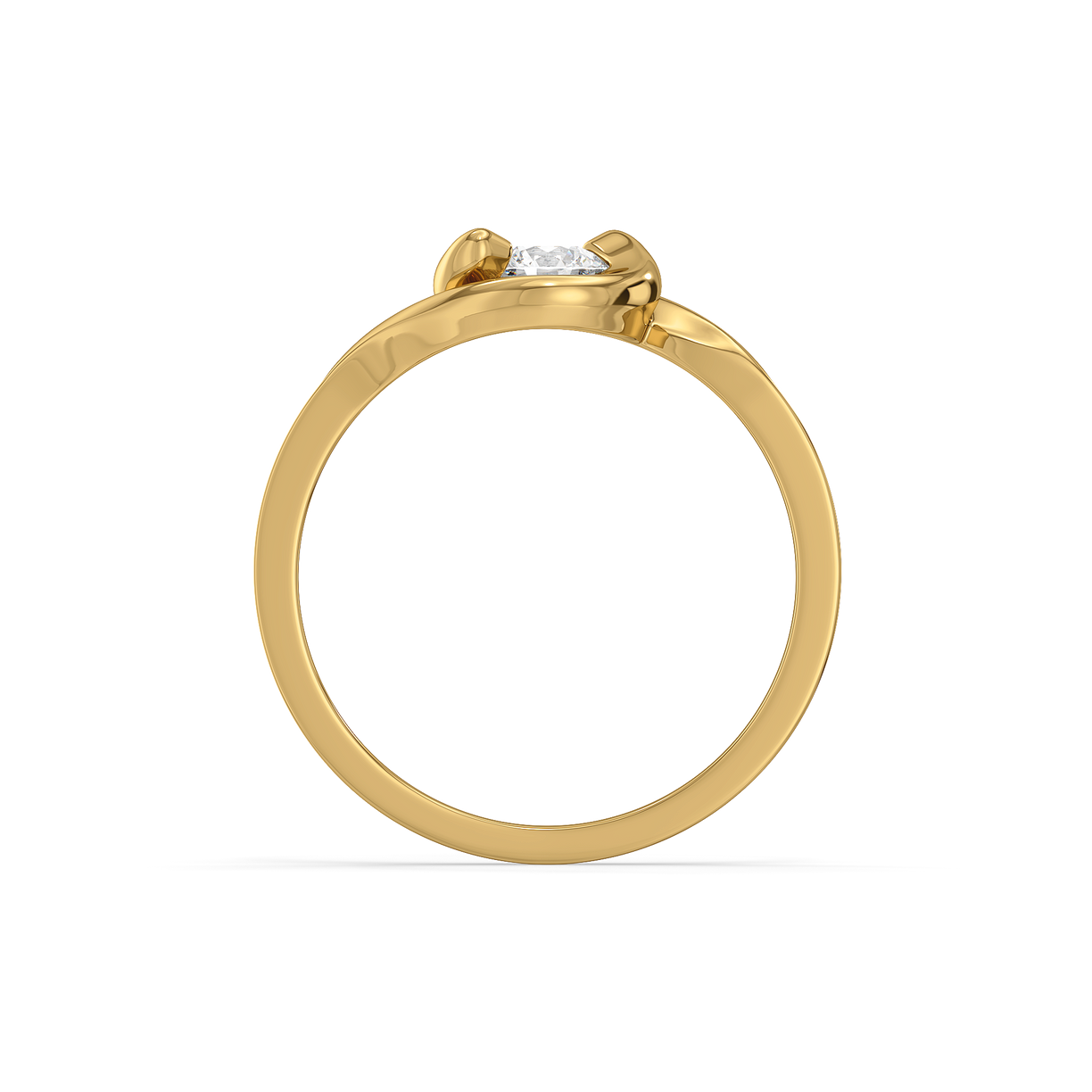 Soft Ray Solitaire - Pure Gold Lab Diamond Ring