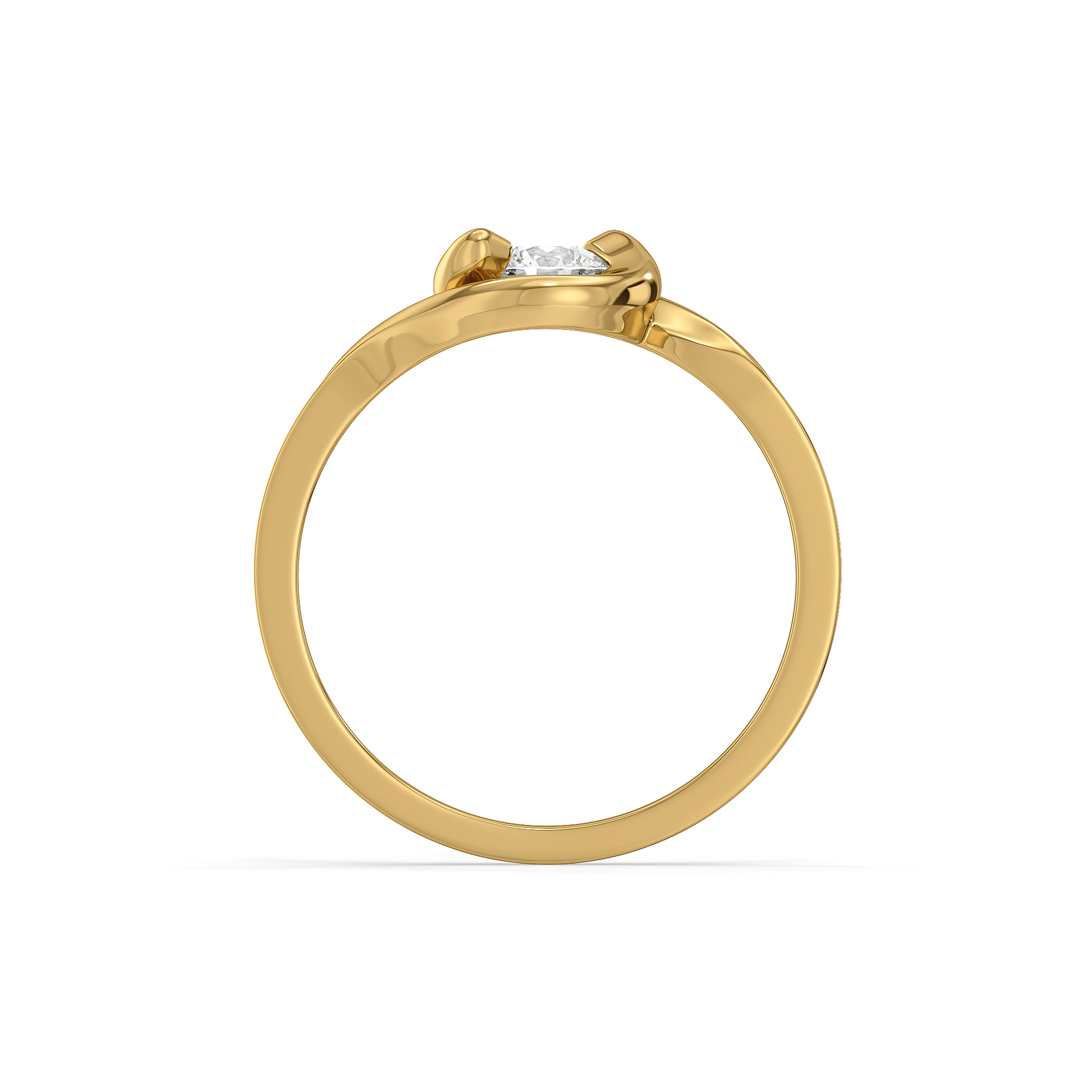 Soft Ray Solitaire - Pure Gold Lab Diamond Ring