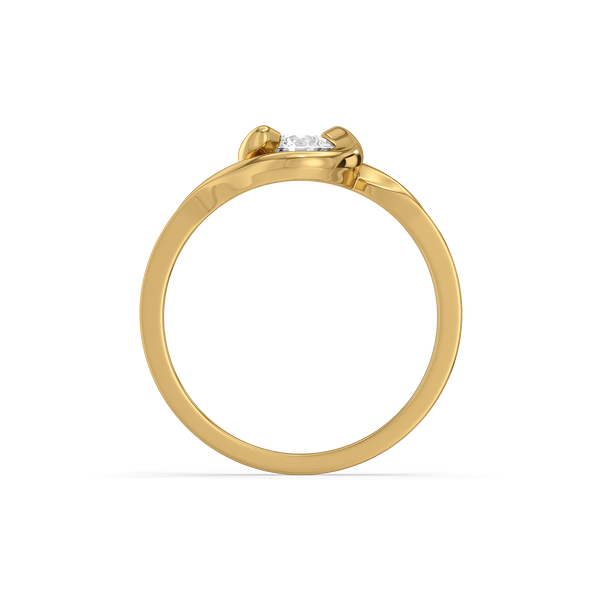 Lukson Soft Ray Solitaire 14K Gold Lab Diamond Ring in India