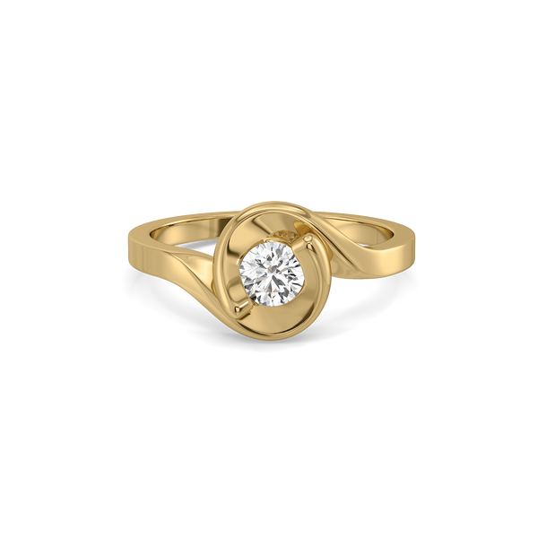 Lukson Soft Ray Solitaire Pure Gold Lab Diamond Ring in India