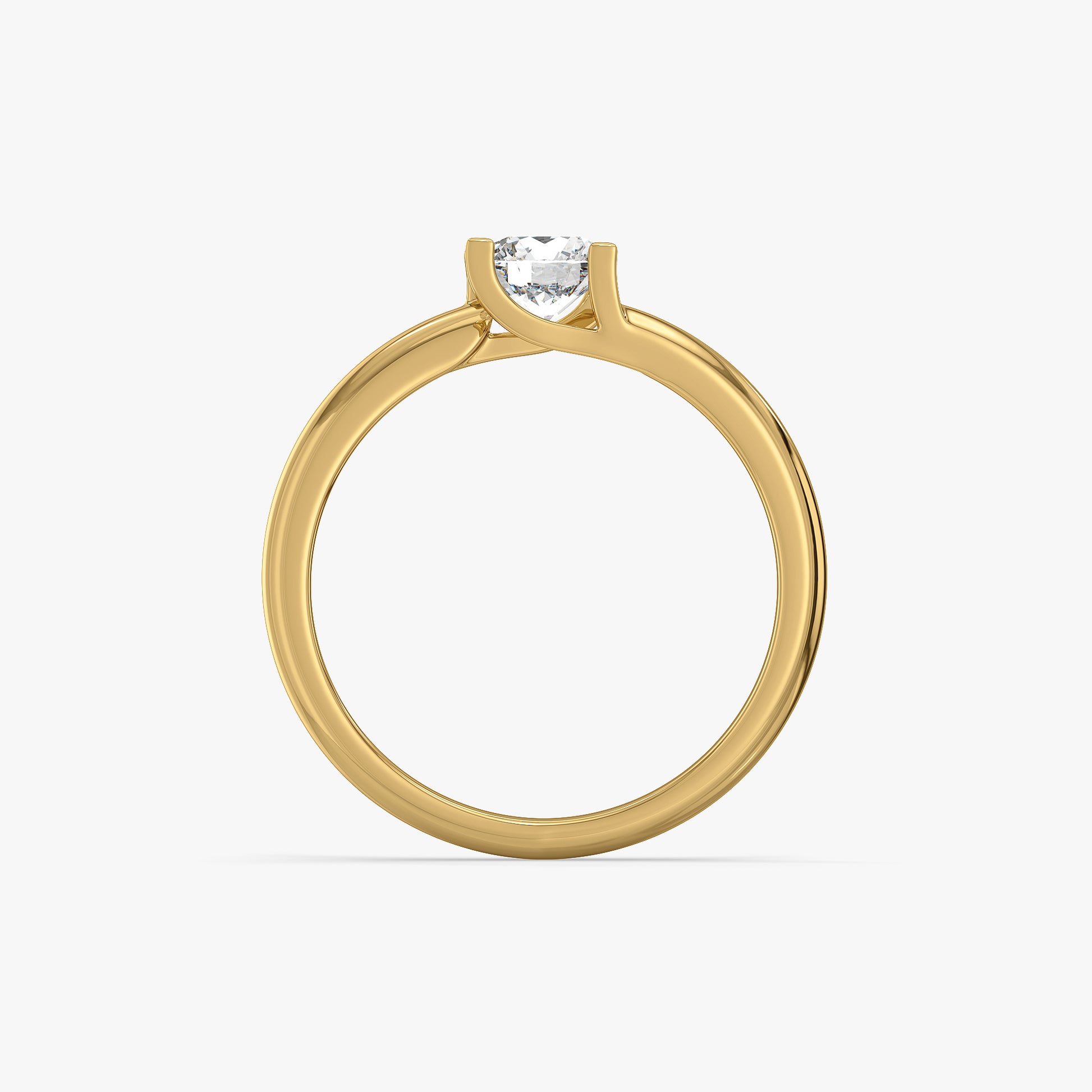Tender Glow Solitaire - Pure Gold Lab Diamond Ring
