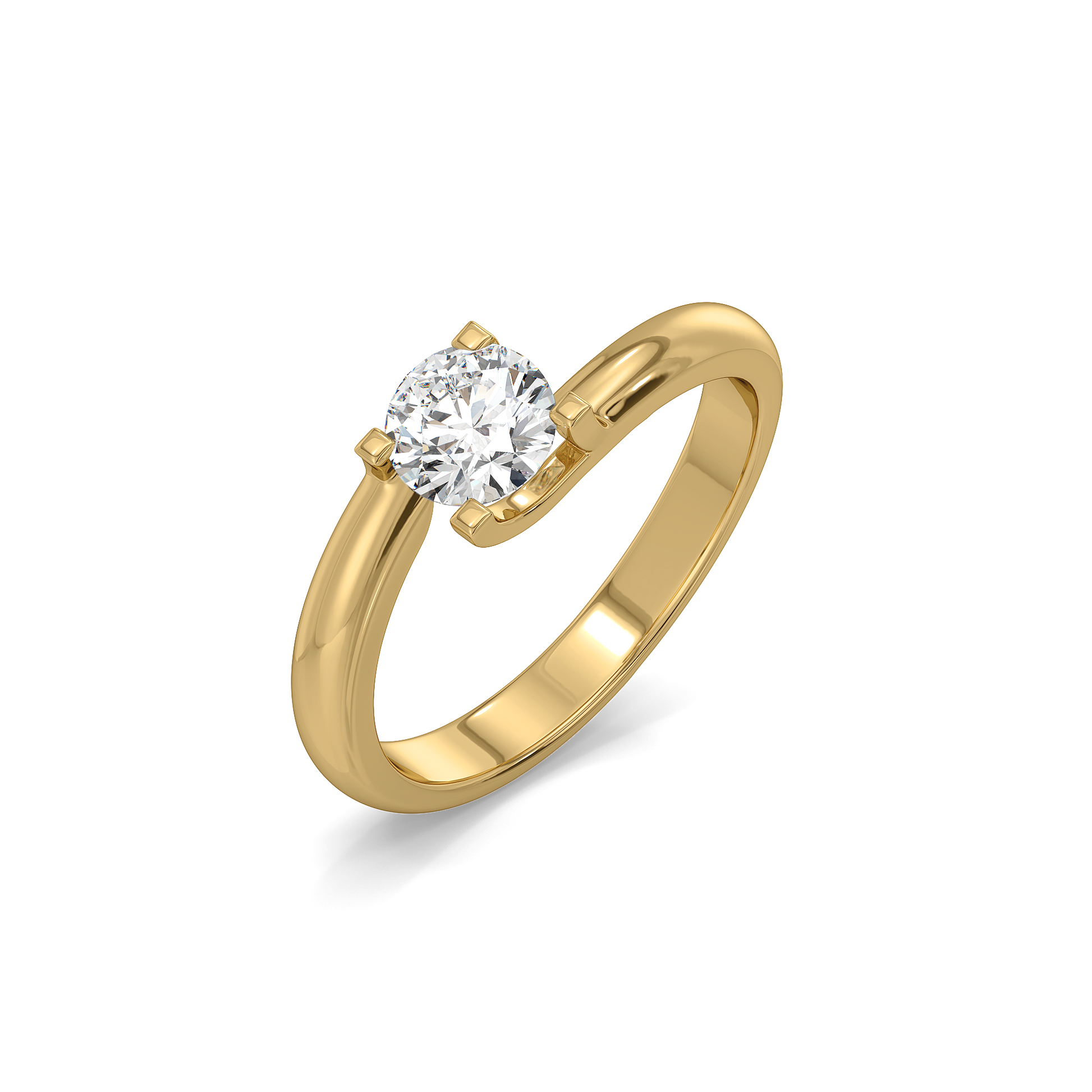 Tender Glow Solitaire - Pure Gold Lab Diamond Ring