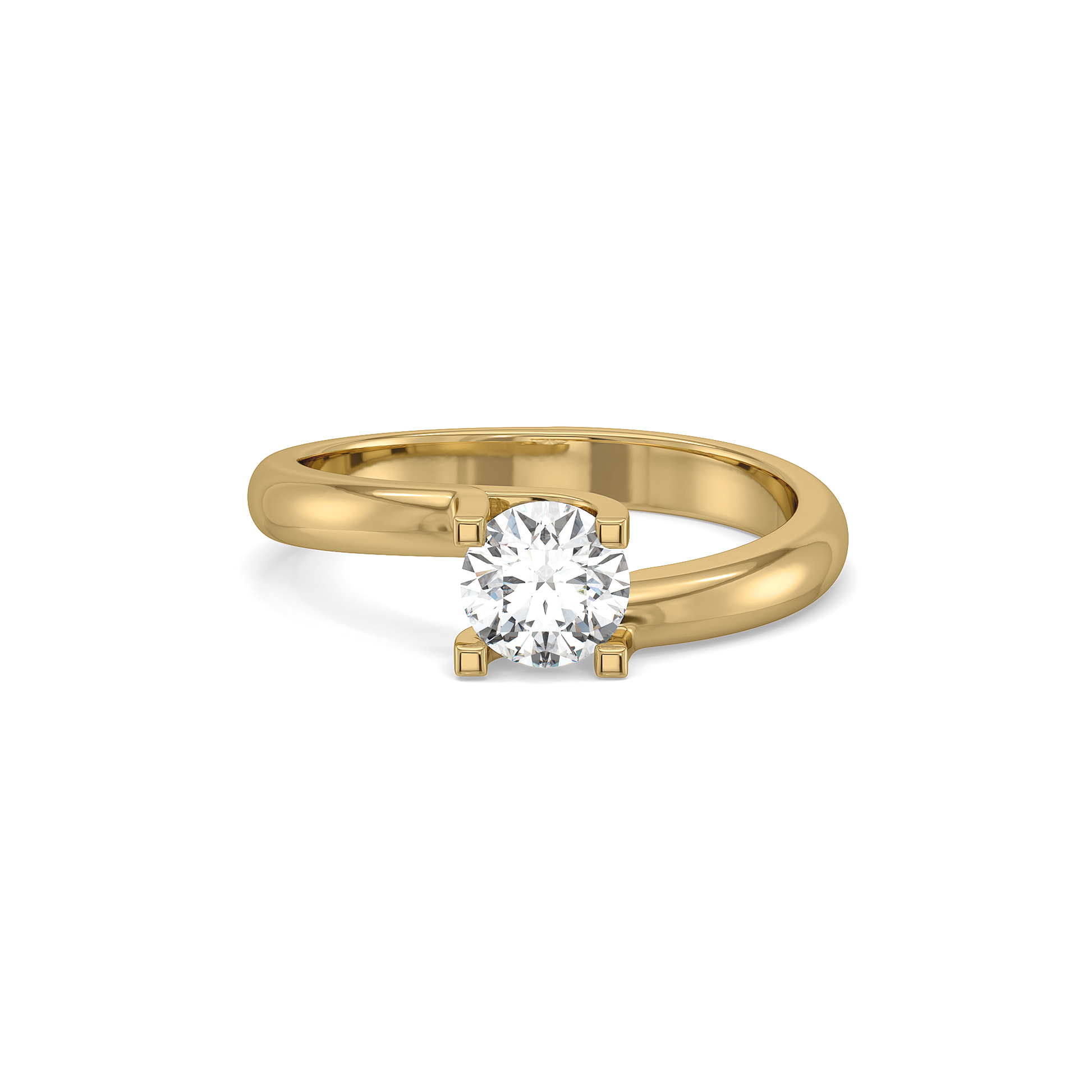Tender Glow Solitaire - Pure Gold Lab Diamond Ring