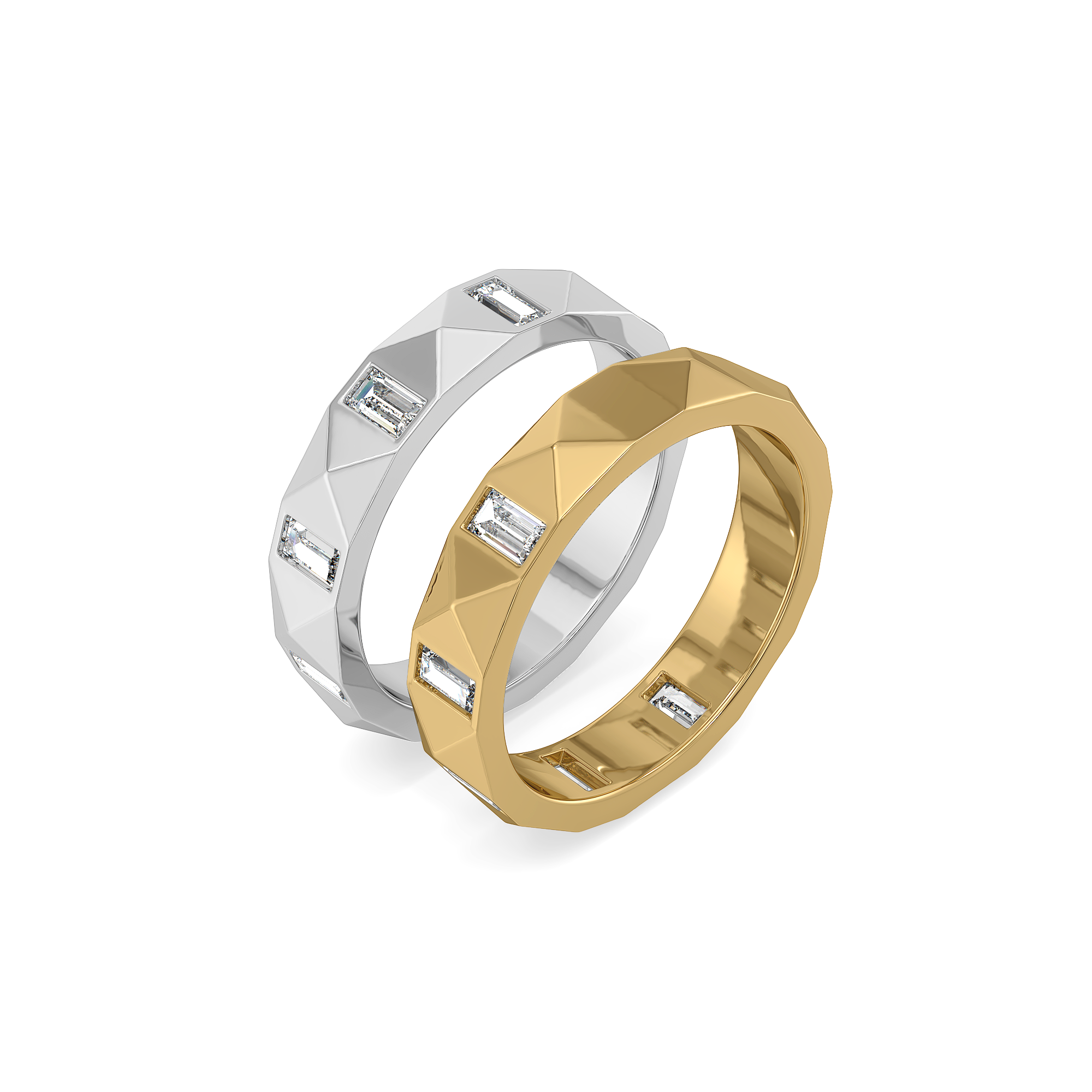 Parallel Forms - Lab Diamond Men's Stackable Ring