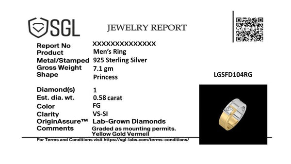 Cross Axis - Lab Diamond Men's Ring