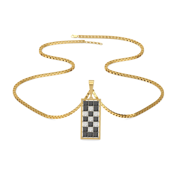 Chessboard Lab Diamond Men's Pendant