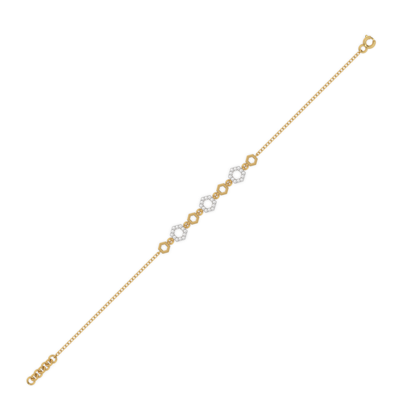 Hexagon Chic 18kt Gold Vermeil - Lab Grown Diamond Bracelet - Lukson