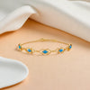 Icy Blue Enamel Geometric 18kt Gold - Lab Grown Diamond Bracelet - Lukson