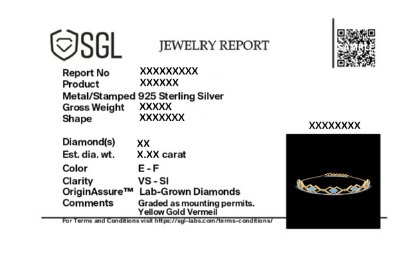 Certified Lukson Icy Blue Enamel Geometric - Lab Grown Diamond Bracelet