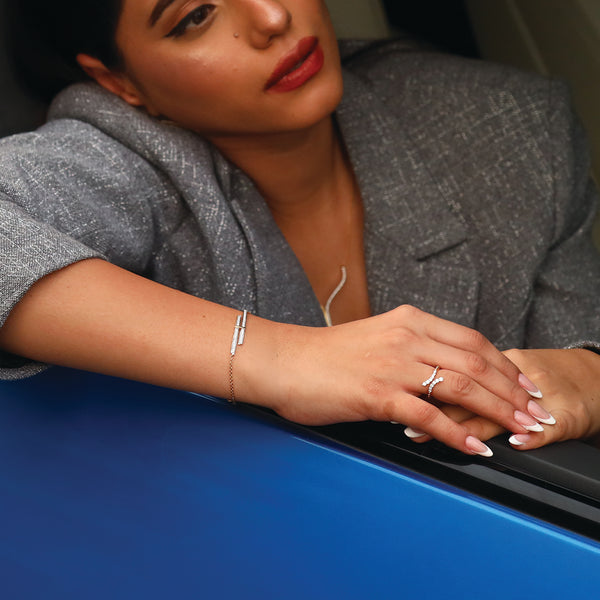 Edge of Elegance 925 sterling silver - Lab Grown Diamond Bracelet - Lukson