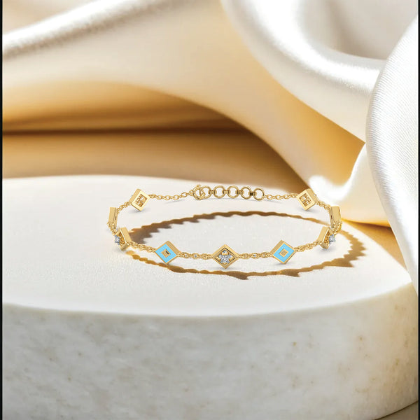 Frosted Serenity - Lab Grown Diamond Snowflakes Bracelet for Women - Lukson