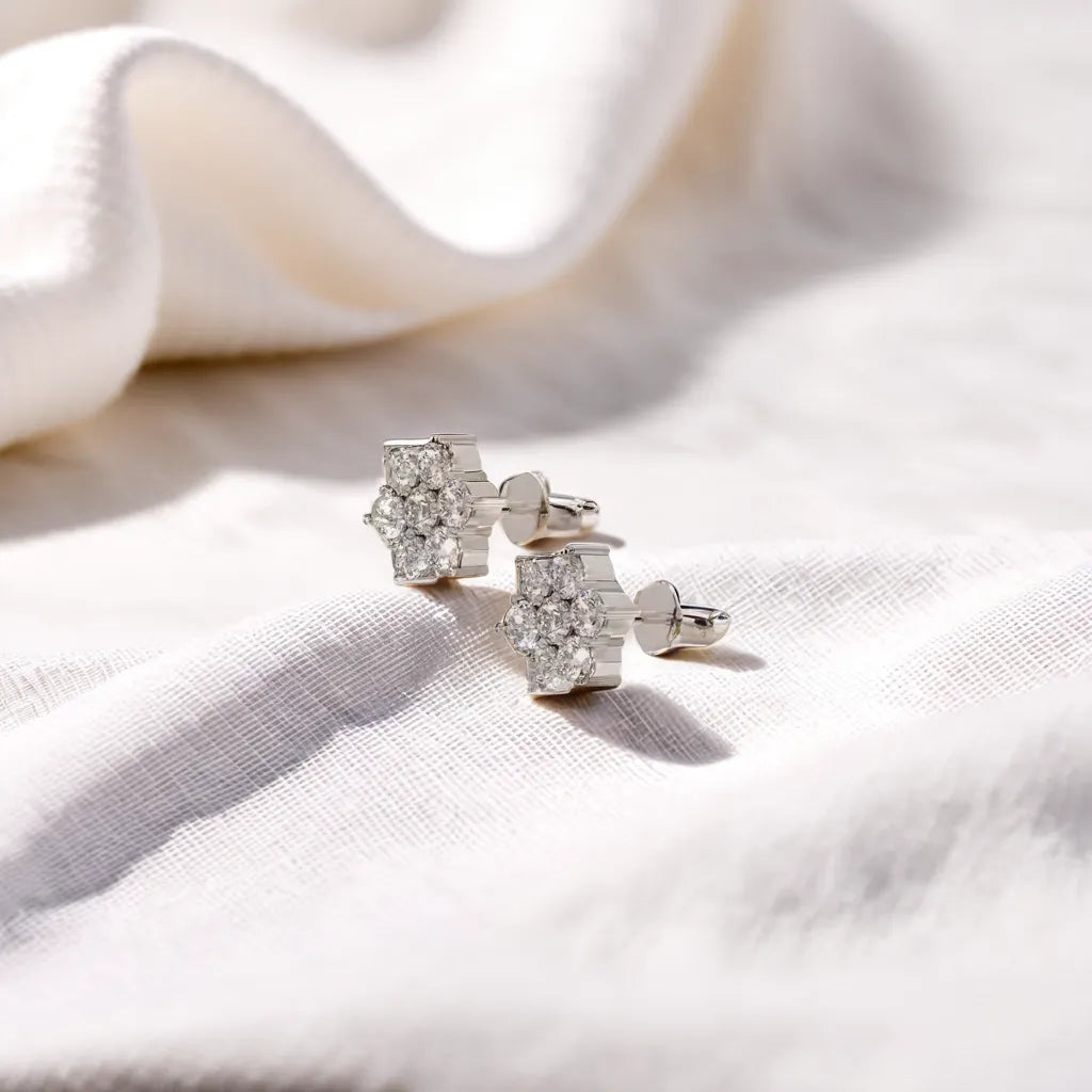 Petal Blossom - Lab Diamond Stud Earrings