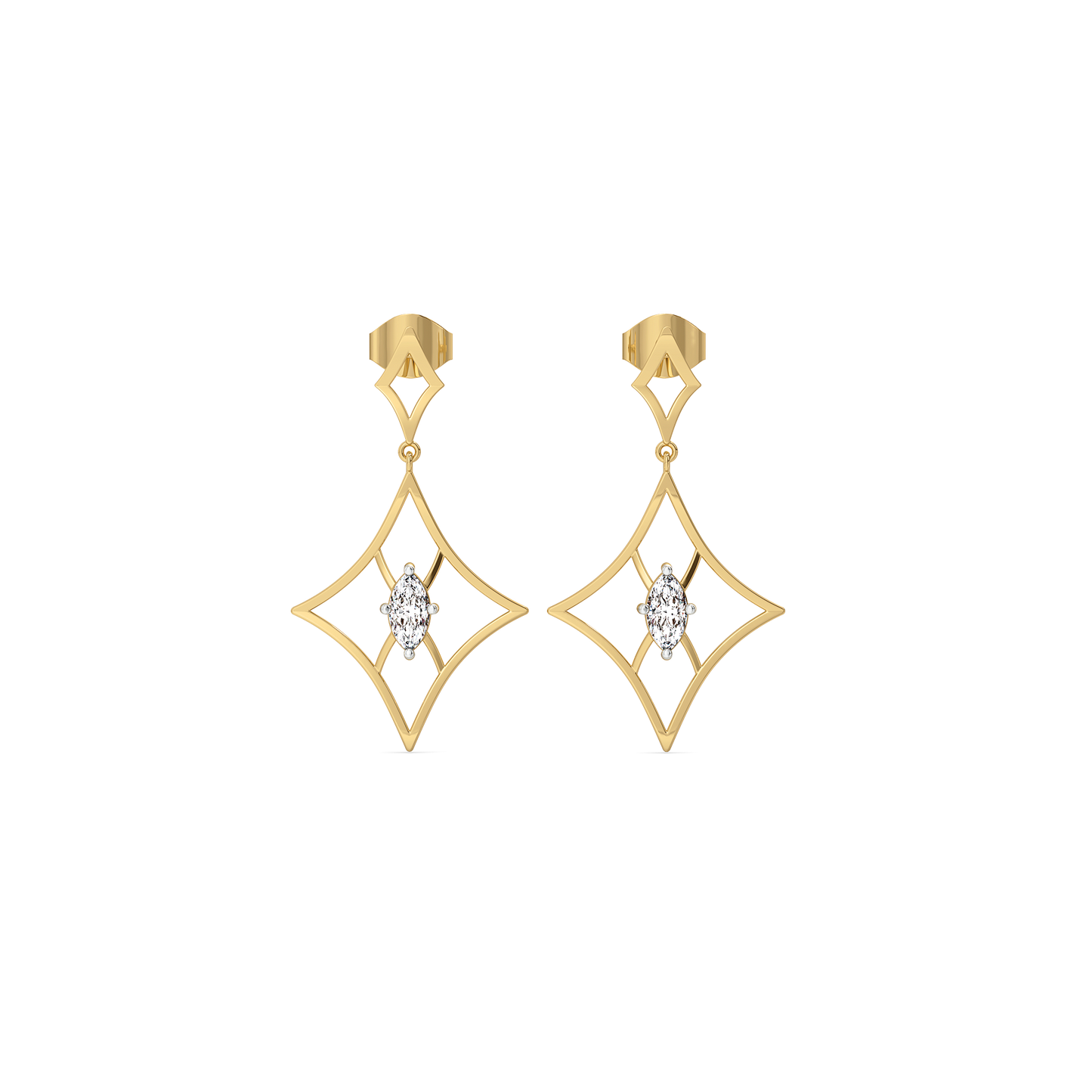 Astra Marquise - Pure Gold Lab Diamond Drop Earrings