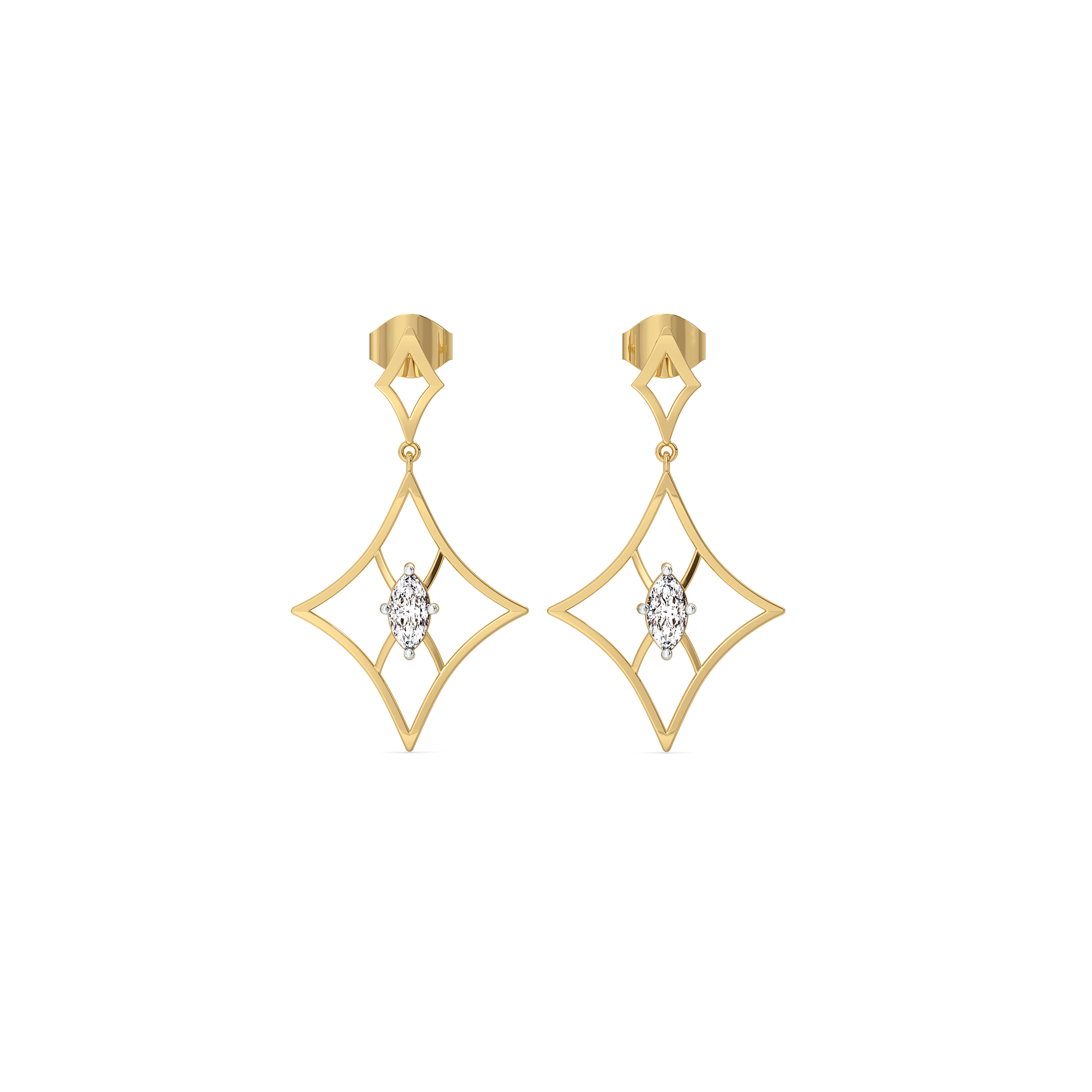 Astra Marquise - Pure Gold Lab Diamond Drop Earrings