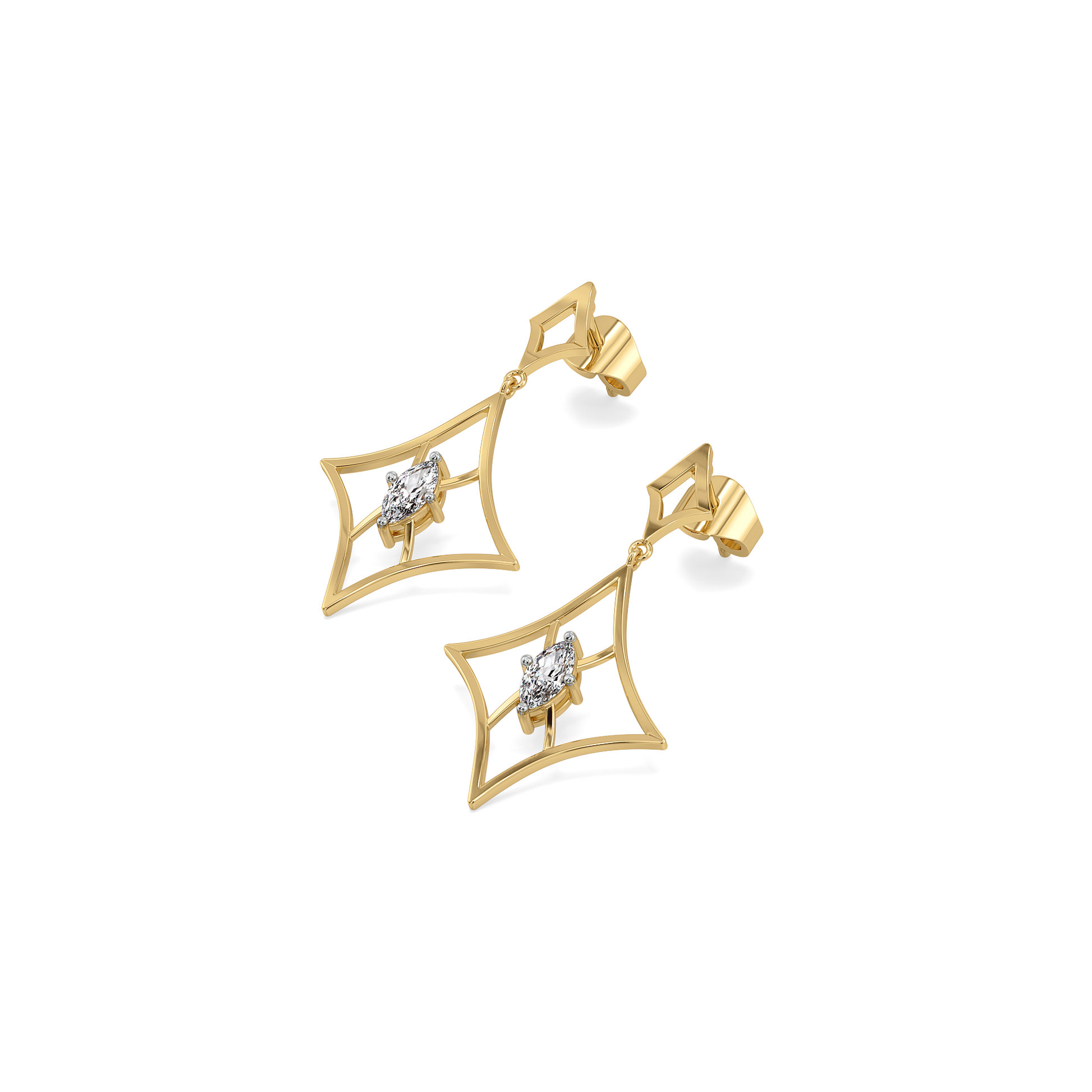 Astra Marquise - Pure Gold Lab Diamond Drop Earrings
