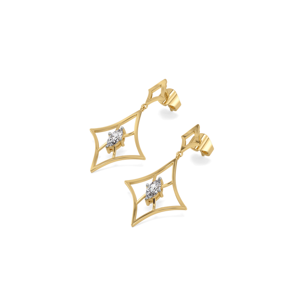 Lukson Astra Marquise Pure Gold LabGrown Diamond Earrings