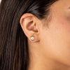Circle lab grown diamond stud earrings - Lukson