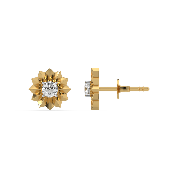Lukson Lab grown diamond gold studs