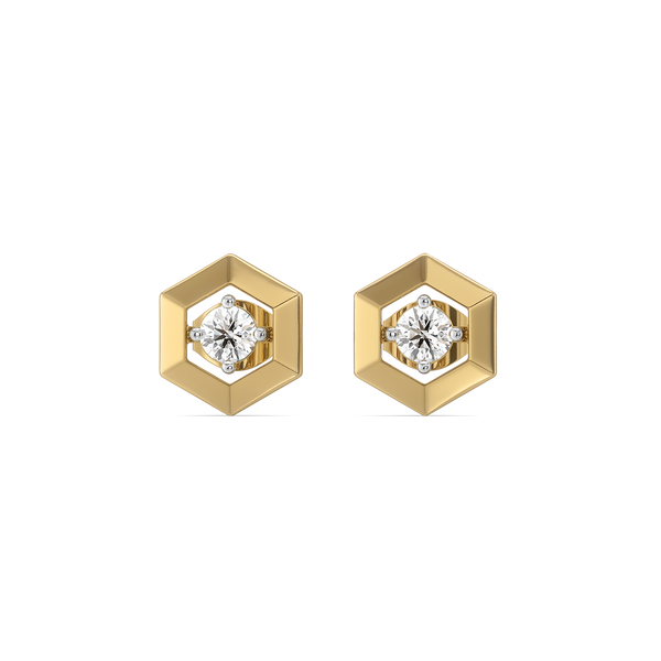 Lukson hexa solitaire lab diamond studs