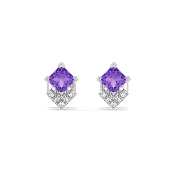 Lukson Regal Amethyst Lab Grown DiamondEarrings for Women