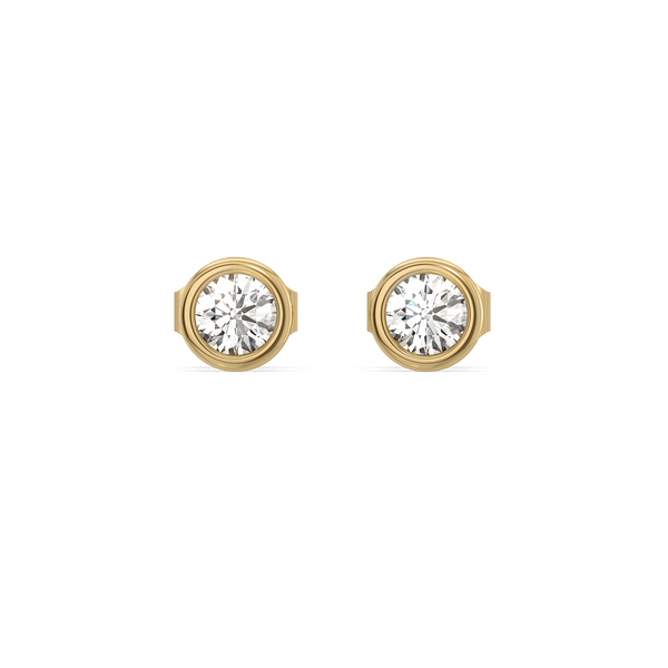 Lab grown diamond solitaire pair earrings - Lukson