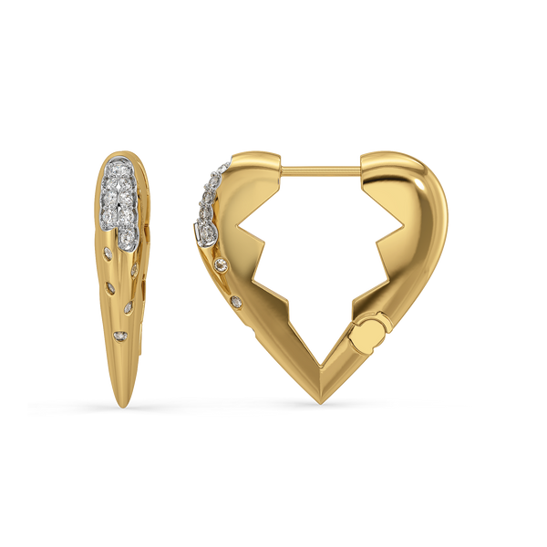 Lab grown diamond gold hoops - Lukson