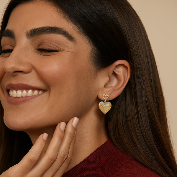 Lukson heart lab grown diamond earrings