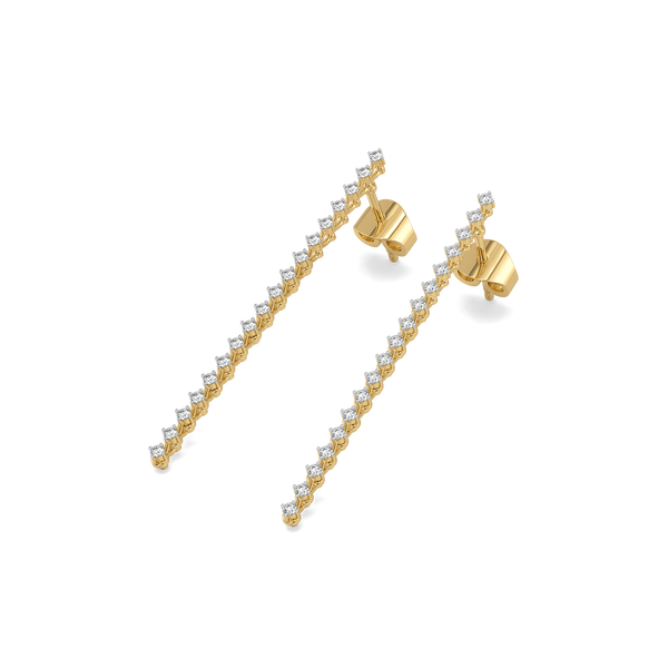 Lukson Line of Light 18k Gold Lab Grown Diamond Earrings