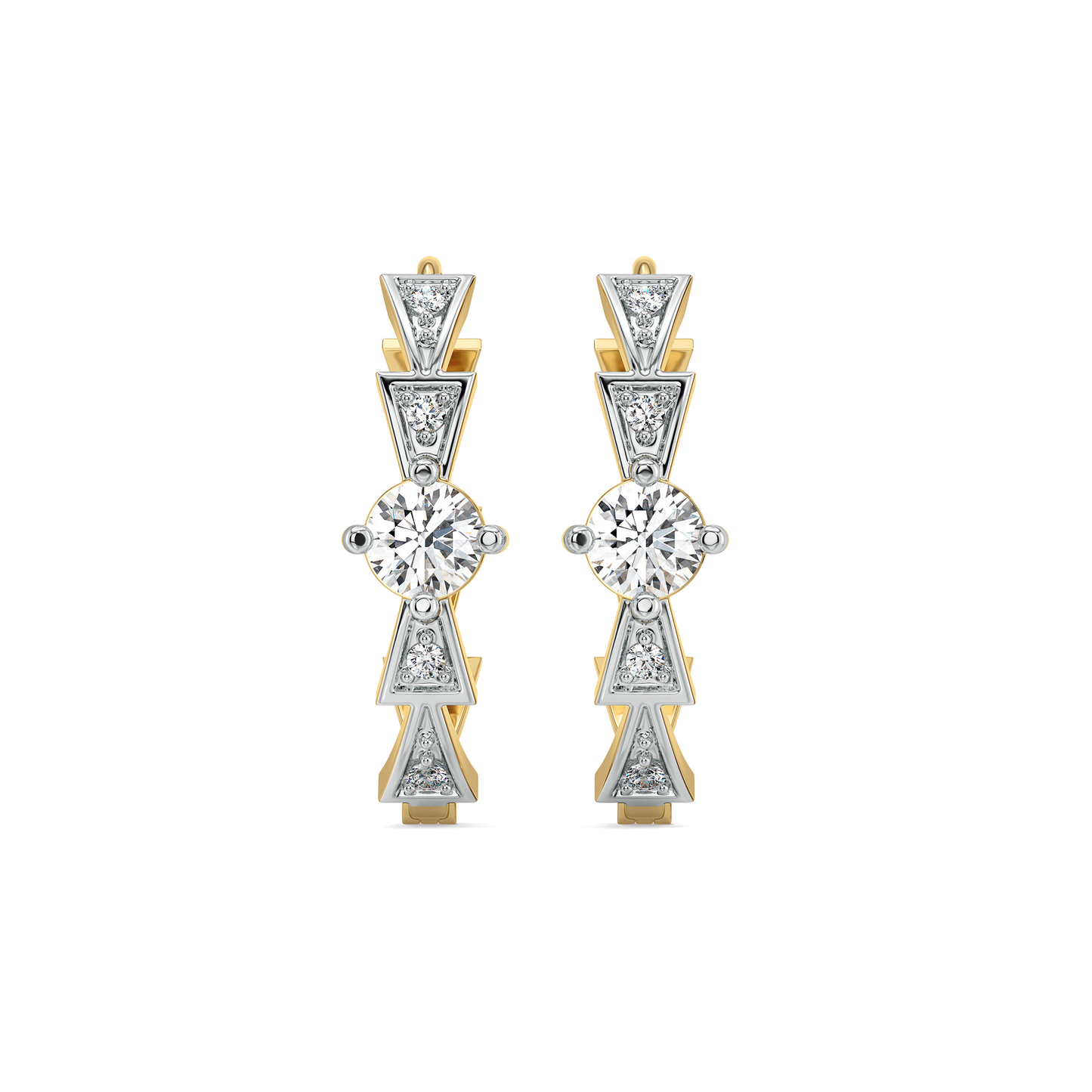 Majestic Arc - Lab Diamond Solitaire Hoop Earrings