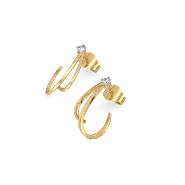 Lukson Soft Arc Hoop Lab Grown Diamond Earrings