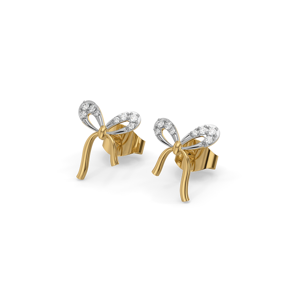 Lukson Bow Blush Lab Grown Diamond Stud Earrings