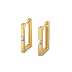 Modern Baguette Hoop - Lab Diamond Earrings