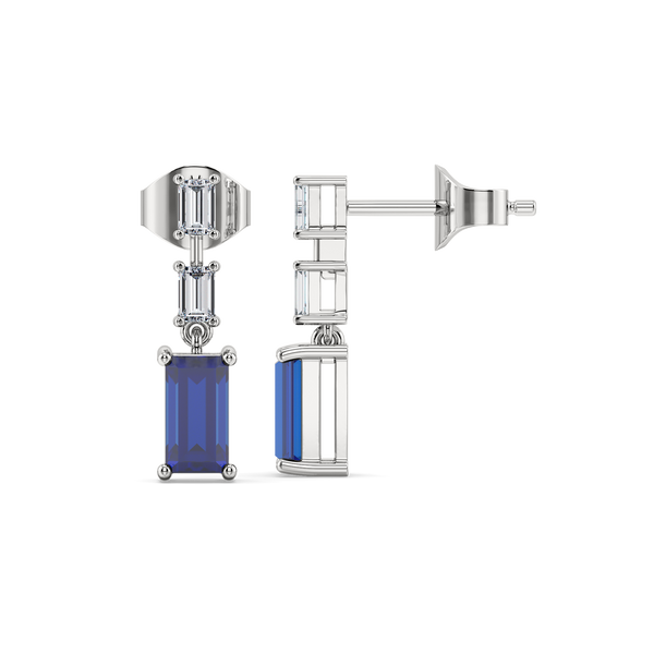Buy Blue Brilliance Drop Lab Grown Diamond Earrings Online - Lukson