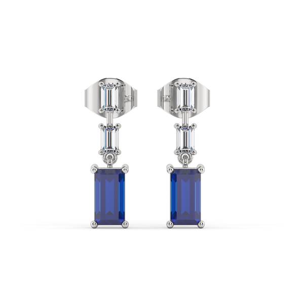 Lukson Blue Brilliance Drop Lab Grown Diamond Earrings