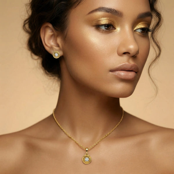 Liquid Gold - Pure Gold Lab Diamond Pendant