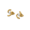 Twist of Light - Pure Gold Lab Diamond Stud Earrings