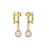 Draped in Gold Swing - Pure Gold Lab Diamond Hoop Earrings