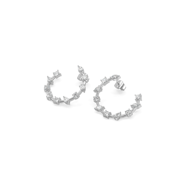 Lukson Diamond Cosmos Pure Gold Lab Grown Diamond Hoop Earrings