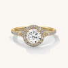 Lukson Halo Glow Pure Gold Lab Grown Diamond Solitaire Ring